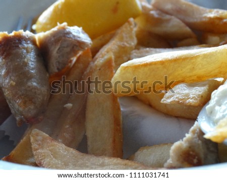          Sausage and chips                      
