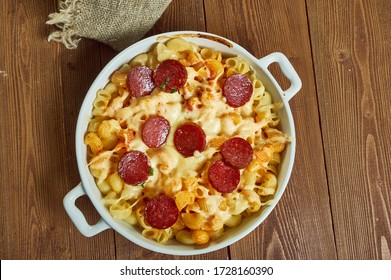 Sausage Chorizo Ragu  Spinach Pasta Bake, Combines Creamy Cheese Sauce And Tomatoes 