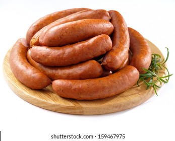 Sausage isolated on white background. - Shutterstock ID 159467975