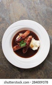 Sausage And Mash Plated Meal