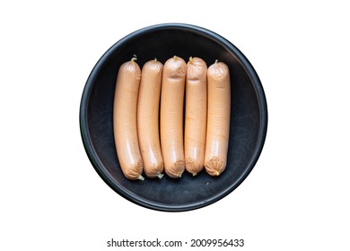 Sausage Pork Beef Or Chicken Fast Food Semi-finished Product Snack On The Table Meal Snack Top View Copy Space For Text Food Background Rustic