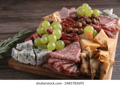 sausage, salami, ham, cheese, board, snack, food, gourmet, assortment, appetizer, charcuterie, antipasto, horizontal, prosciutto, dinner, meal, delicious, italian, meat - Powered by Shutterstock