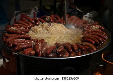 Sausages And Sour Cabbage At The Wine Festival In Istria, Croatia