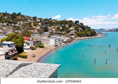 Sausalito, California Waterfront Houses On The San Francisco Bay