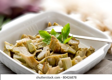 Sauteed Artichoke On Dish