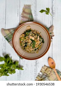 Sauteed Mustard Greens And Bean Sprouts 