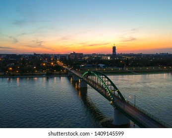 Sava River In Belgrade In The Evening