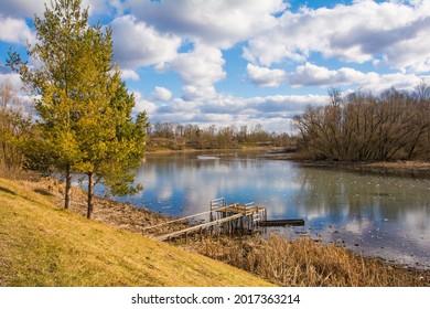 The Sava River as it flows through the small village of Muzilovcica in Sisak-Moslavina County in central Croatia 