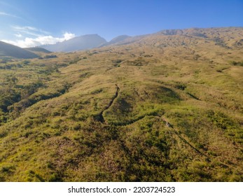 Savanna Landscape In Mount Tambora Sumbawa Indonesia