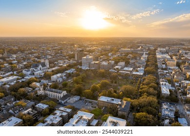 Savannah, Georgia. Historic American architecture of old historical city. USA Southern cityscape at sunset - Powered by Shutterstock