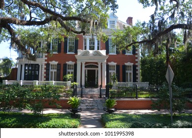 SAVANNAH GEORGIA USA 06 27 2016: Savannah's historic district has been restored to its former glory and many of her historic homes and museums are open to the public.