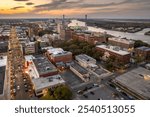 Savannah, Georgia. USA cityscape at sunset