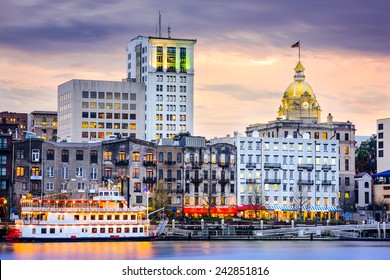 Savannah, Georgia, USA Downtown Skyline.