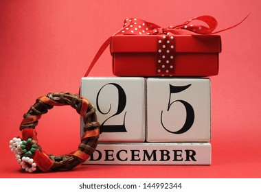 save the date for christmas day with this white wooden blocks calendar for december 25 - Whens Christmas Day save the date for christmas day with this white wooden blocks calendar for december 25 - Whens Christmas Day