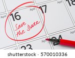 Save the Date written on a calendar - April 16