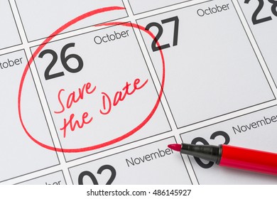 Save The Date Written On A Calendar - October 26