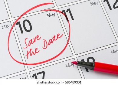 Save The Date Written On A Calendar - May 10