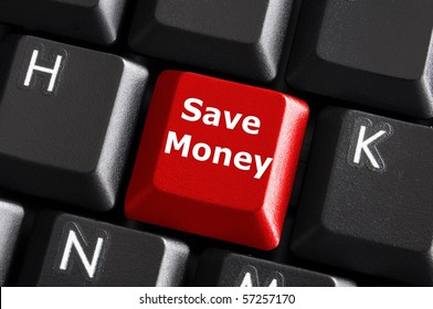 Save Money For Investment Concept With A Red Button On Computer Keyboard