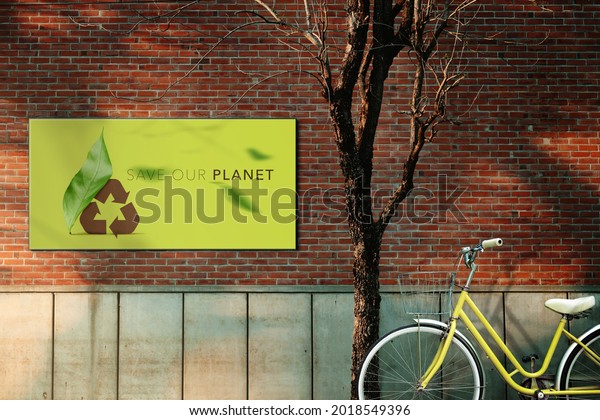 Save the\
planet,Environmental Care and Reduce Carbon Concept. Maid Bicycle\
or City Bike Parking against Modern Loft Building in City. Car Free\
Day. Eco-Friendly Vehicle