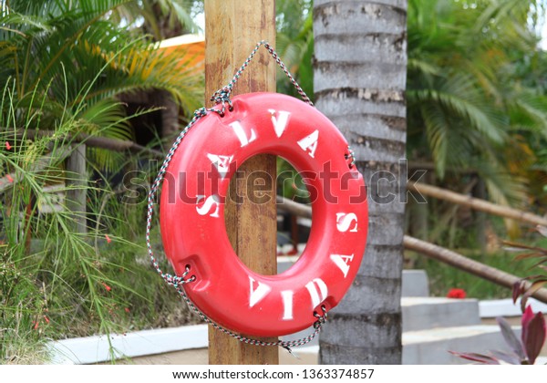 Saves Lives Red Plastic Float Buoy Stock Photo Edit Now 1363374857