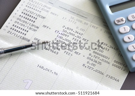 Saving Account Book and Statement from Bank for Business Finance Loan
