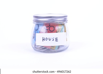 Saving Australian Money In A Glass Jar For The House