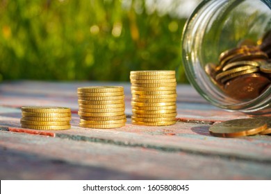 Saving Concept Gold Coins Stack On Stock Photo 1605808045 | Shutterstock