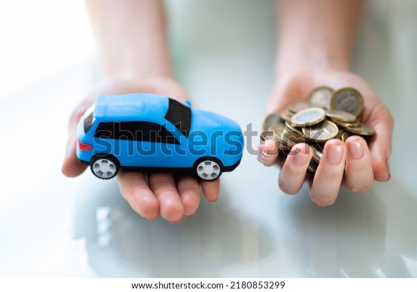 Saving Money For Car. Insurance, Loan, Finance\
And Buying Car Concept.