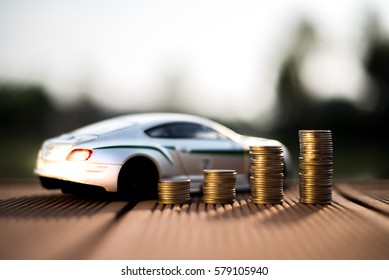 Saving Money For Car Or Trade Car For Cash, Finance Concept