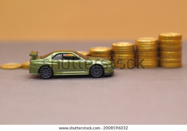 Saving money for car or\
trade car for cash, finance concept. Sell and Buy car concept. Car\
loan concept.