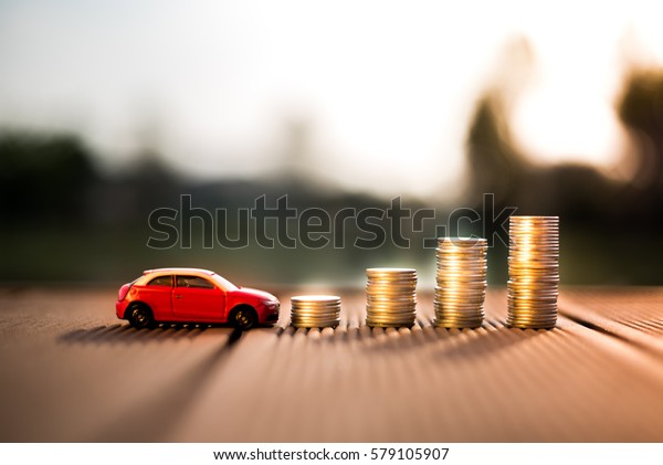Saving money for car or trade car for cash,\
finance concept