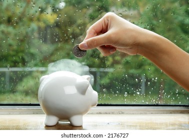 Saving Money For The Rainy Day Concept