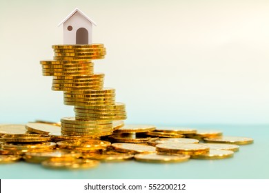 Saving money for real estate with buying a new home and loan for prepare in the future concept.