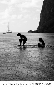 Saving In Water At St Lucia Sugar Beach Resort