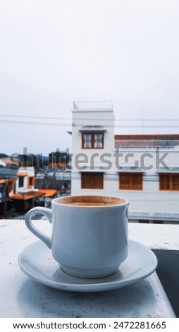 Similar – Image, Stock Photo Two espresso cups under a portafilter of an espresso machine