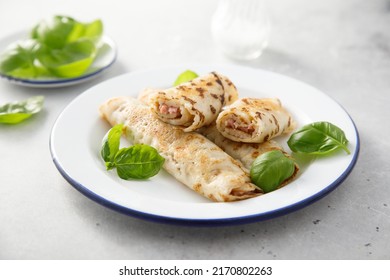 Savory Crepes With Cheese And Ham