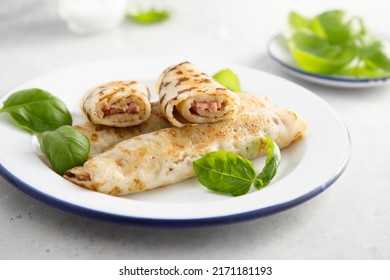 Savory Crepes With Cheese And Ham