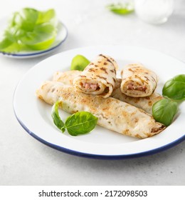 Savory Crepes With Cheese And Ham