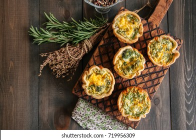 Savory Mini Quiches Tarts On Wooden Stock Photo 719956309 | Shutterstock