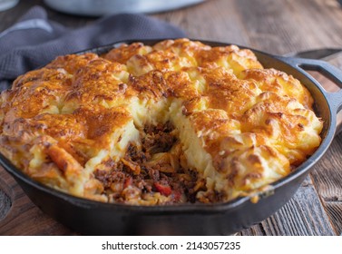 Savory Pie With Ground Beef, Cabbage, Vegetable And A Delicious Potato Cheese Crust