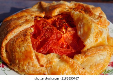 A Savory Tomato Galette On A Plate