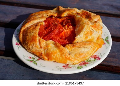 A Savory Tomato Galette On A Plate