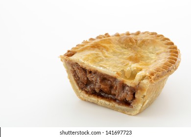 Savoury Meat Pie With A Beef Filling Studio Isolated