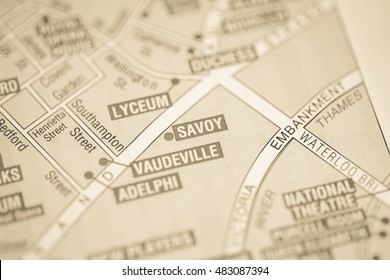 Savoy Cinema. London, UK Map.