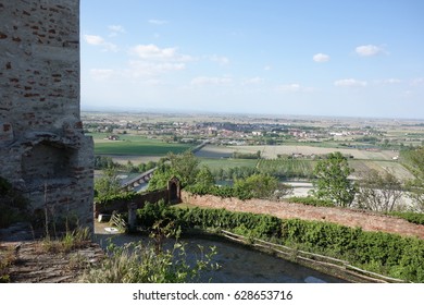 The Savoy Fortress Of Verrua Savoia And Panoramic View, Piedmont, Italy 