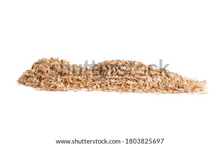 sawdust piled in a pile isoilated on a white background
