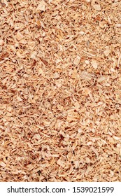 Sawdust Or Wood Dust Texture Background. Wood Sawdust Background Closeup. Sawdust Floor Texture. Top View. Saw Dust Texture, Close-up Background Of Brown Sawdust.