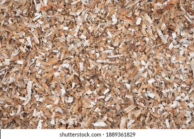 Sawdust Or Wood Dust Texture Background. Wood Sawdust Background Closeup. Sawdust Floor Texture. Top View. Saw Dust Texture, Close-up Background Of Brown Sawdust.