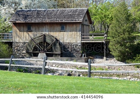 Sawmill with split rail fence
