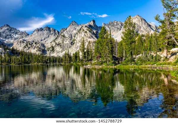 Sawtooth Mountains\
lake near Sun Valley,\
Idaho